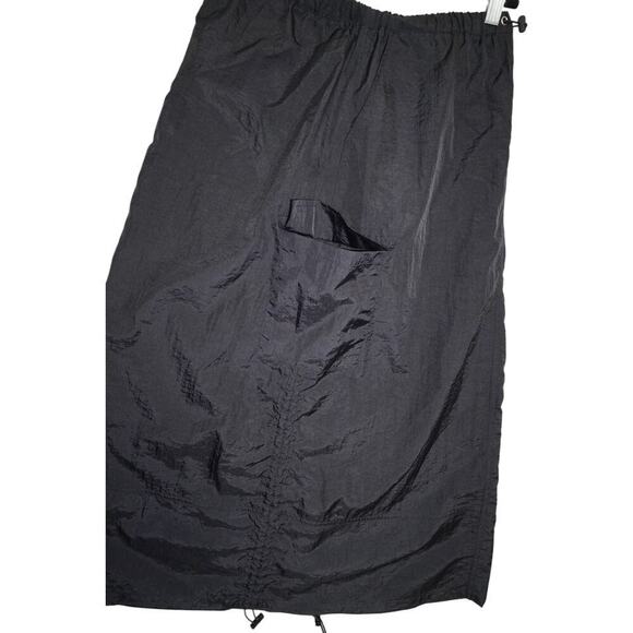 West of Melrose Nylon Utility Midi Skirt  Size S Cargo Pocket & Ruched Side Y2K - Picture 8 of 9